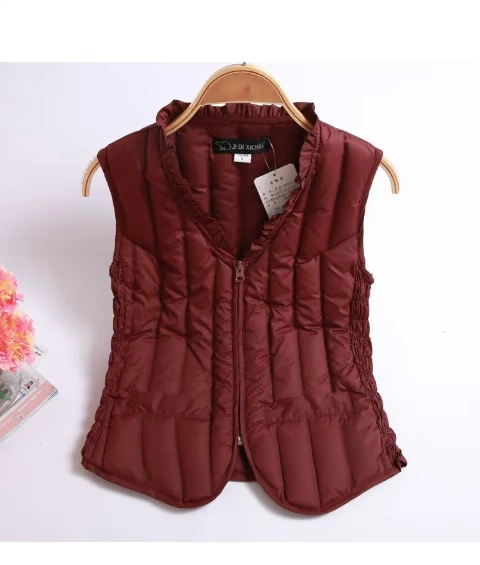 Mùa thu và mùa đông phụ nữ liền mạch chống khoan nhẹ thon gọn eo thon co giãn ấm áp 90 xuống vest vest áo khoác lông nữ