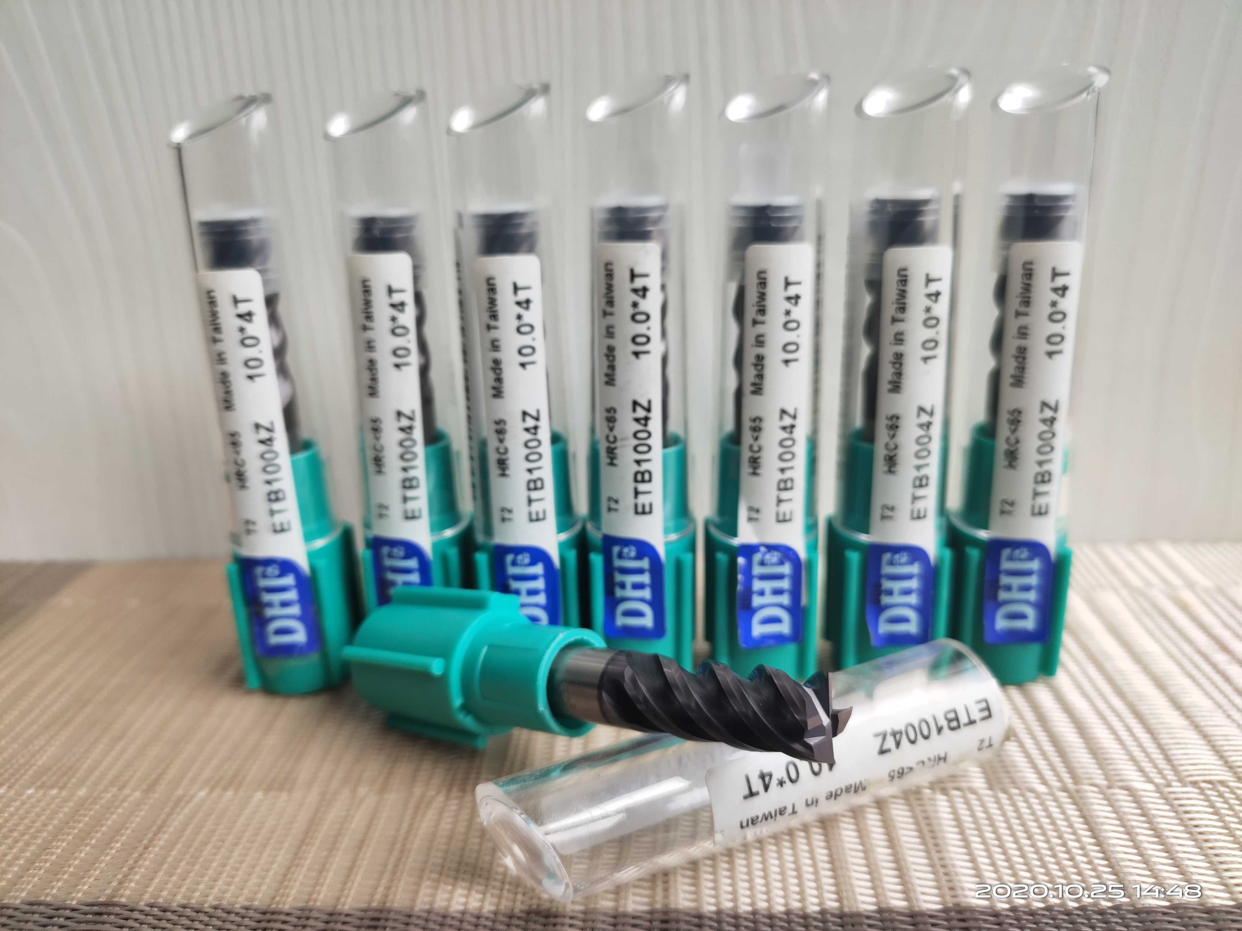 Taiwan DHF Dexin Tungsten Steel Milling Cutter ETB1004Z 10x75x4T 10x75x4T HRC65 degree material