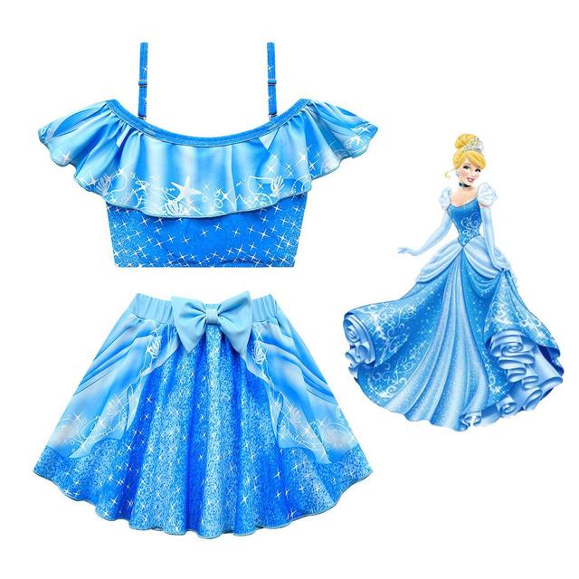 ເດັກນ້ອຍ Disney Magic Full House Swimsuit Girls Baby Sleeping Beauty Snow Rapunzel Swimsuit Swimsuit