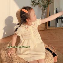 2022 new foreign air children dress girl summer dress dress child princess nepotism dress baby net red and thin flower skirt