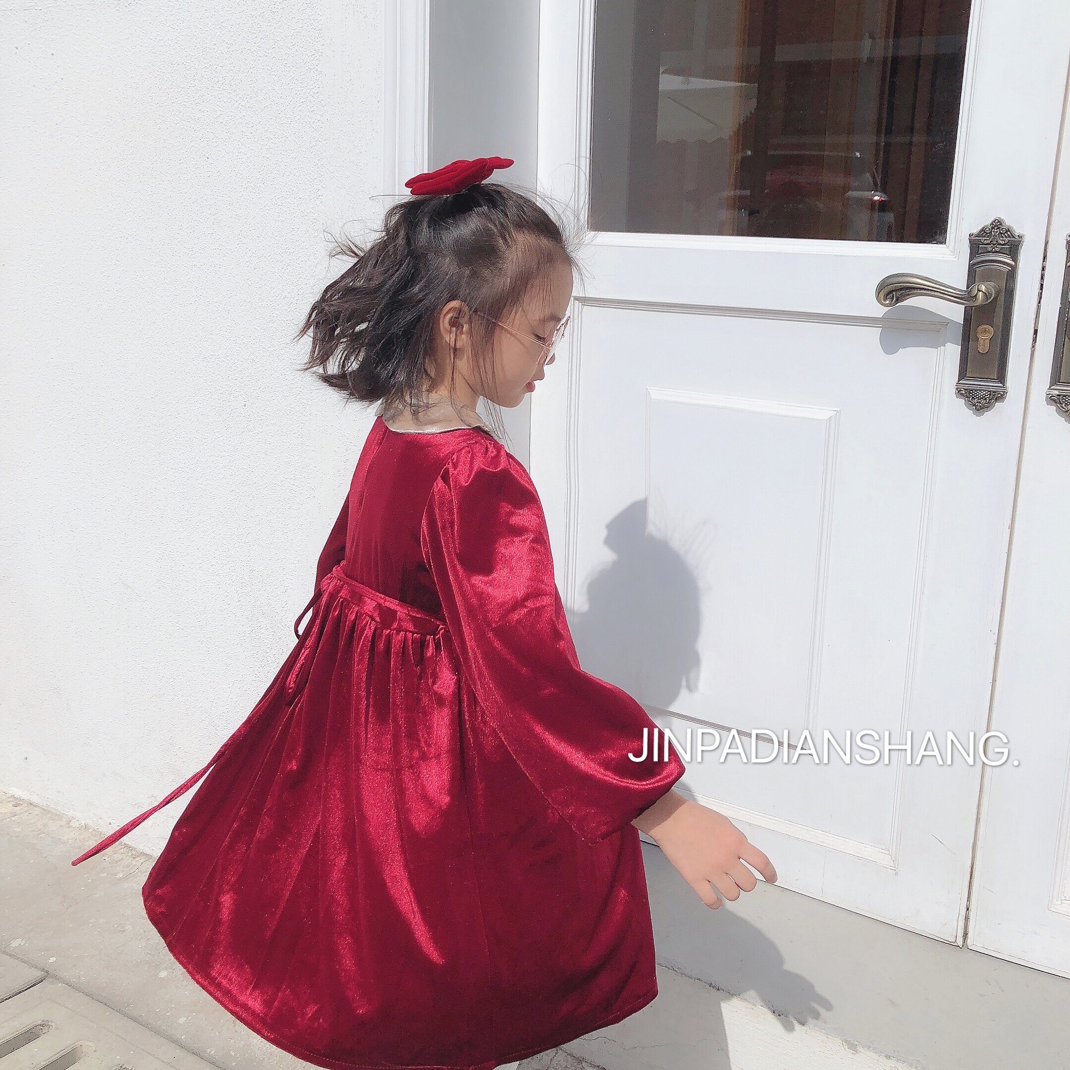 Children's Dress New Girl Long Sleeve Princess Dress Children Thickened Gold Velvet Winter Dress Women's Baby Foreign Pie Dress