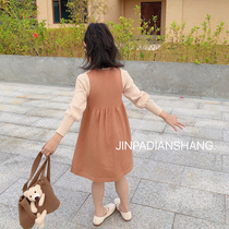 New girl parquet in spring and autumn season with small aromas of small fragrance cute and casual even dress dress with foreign air lantern sleeve baby dress