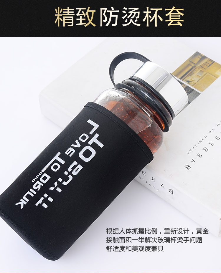Công suất lớn cốc thủy tinh chịu nhiệt cup xách tay của nam giới chai nước sáng tạo lớn với bộ lọc trà cup 1000 ml cốc uống nước