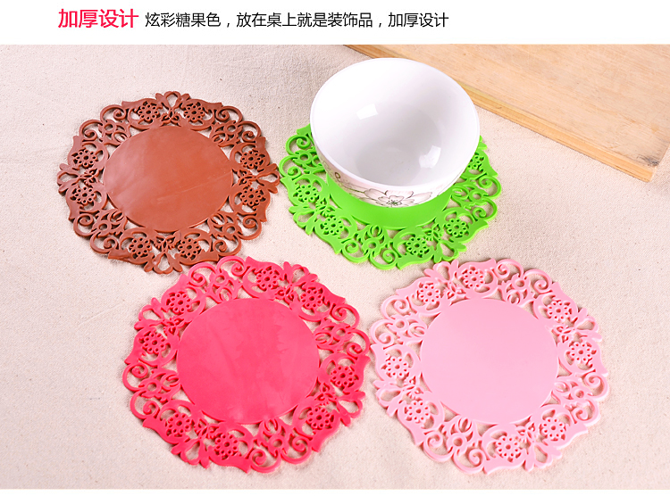 Sáng tạo dày rỗng silicone cup mats cup cách nhiệt mat nhiệt chống nóng pad chống trượt bát mat placemat mat