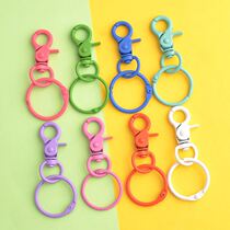 Diy key drop buckle head buckle female pendant color metal paint single ring connection ring opening C ring key ring