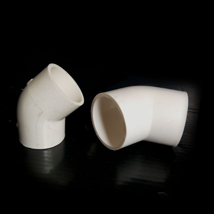 PVC water pipe elbow 45 degrees 1 inch 2 spigot 2025 to water pipe 50 direct connecting piece national standard adhesive plastic 4 inch