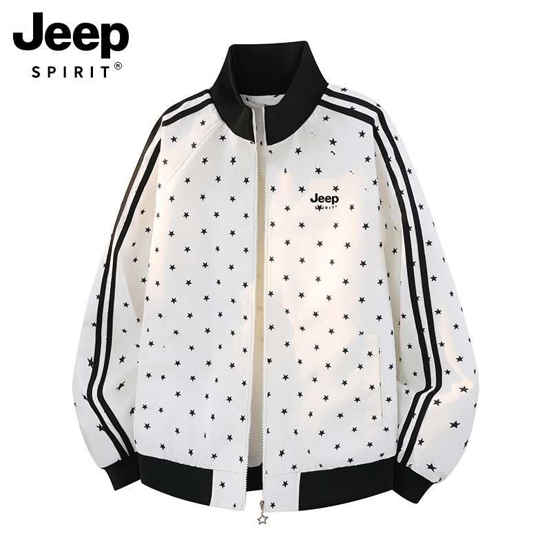 Jeep Striped Star Jacket for Women, Autumn 2026 New Korean Style Sweet and Cool Baseball Jacket, Super Nice Short Thin Jacket