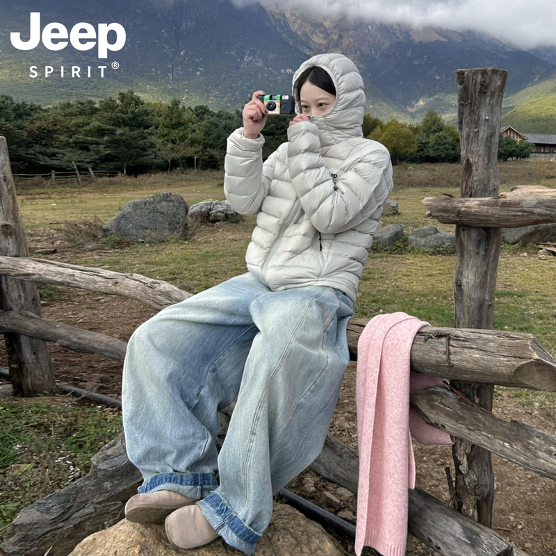 Jeep Women's down Jacket 2026 New Winter Outdoor Windproof Warm Softshell Jacket with Lightweight Inner Lining