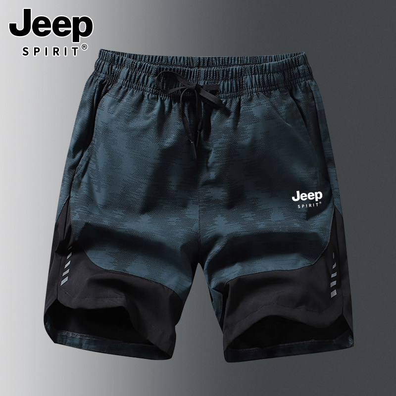 Спортивные шорты JEEP, мужские летние 2025, новинка, ледяные шелковые быстросохнущие баскетбольные брюки с пятью точками, свободные повседневные пляжные брюки