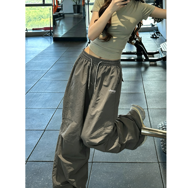 Jeep Quick-Drying Sports Pants for Women, Summer 2026 New Style, Loose Casual Fitness Wear, Lightweight Workwear Hiking Pants