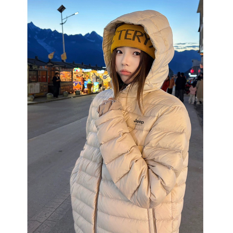 Jeep Lightweight Ribbed down Jacket for Women 2026 New Winter Trendy Loose Hooded Lightweight Coat Jeep Lightweight Ribbed down Jacket for Women 2026 New Winter Trendy Loose Hooded Lightweight Coat