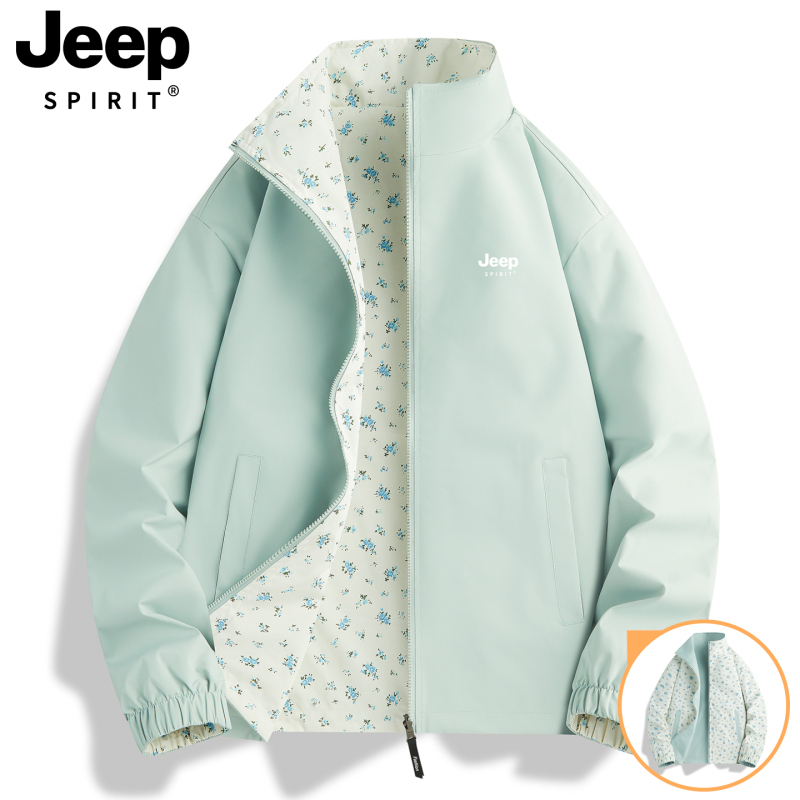 Jeep Reversible Jacket for Women 2026 New Spring Style Super Stylish Small Floral College Style Jacket Early Spring Windbreaker