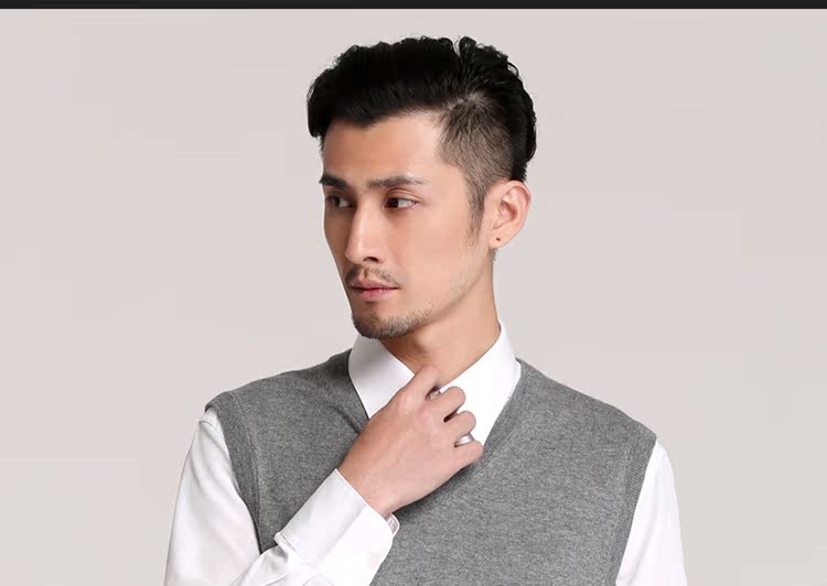Di kangra / Dekai Jia cashmere vest mỏng kinh doanh áo len giản dị cổ chữ V không tay chạm đáy áo len nam - Áo len Cashmere áo hoodie cặp