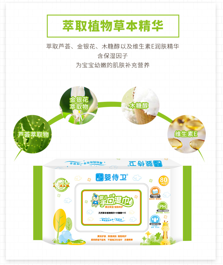 Bảo vệ em bé Khăn lau tay có nắp 80 bơm * 12 gói Khăn lau gia đình giấy giá cả phải chăng bao bì lớn - Khăn ướt khăn ướt lau cho bé