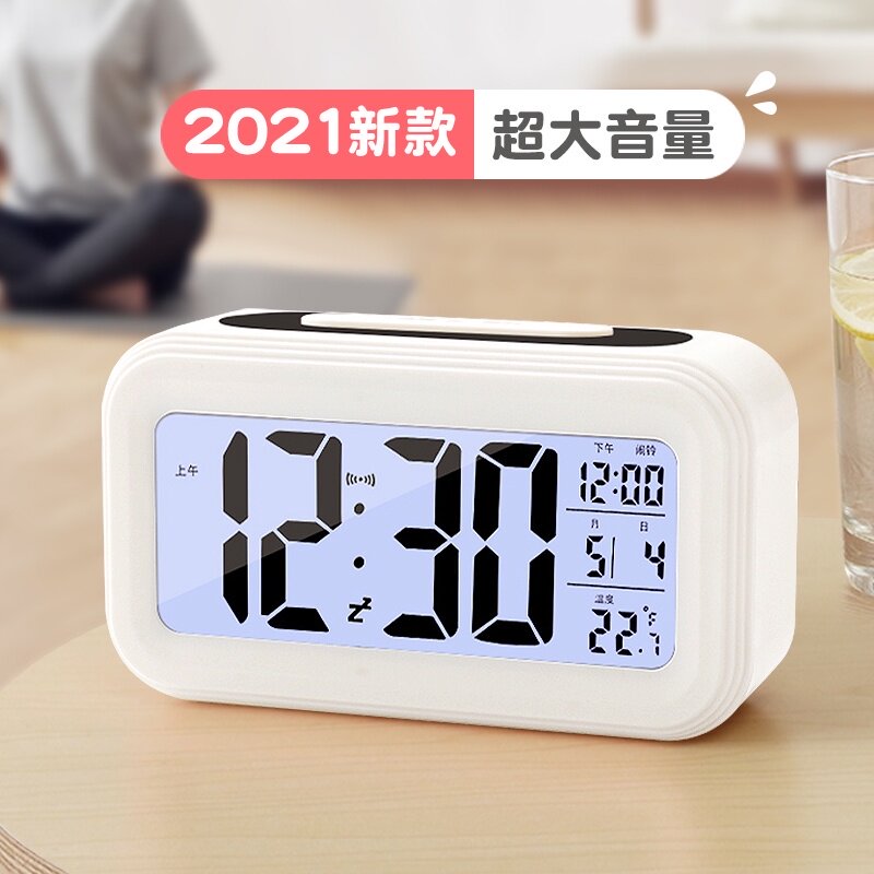 Alarm clock students with silent bedside luminous simple children's multifunctional digital alarm smart clock meter large volume