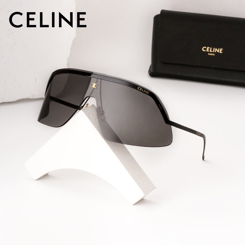 Fashion Show Style Celine Sunglasses for Women, New Trendy Cool Wrap-Around Goggles Cl40350U Sunglasses