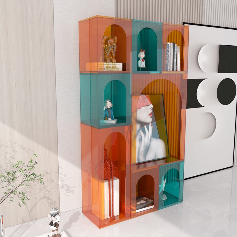 Acrylic bookshelf landing partition locker to include Nordic wind decoration shelf living room display frame