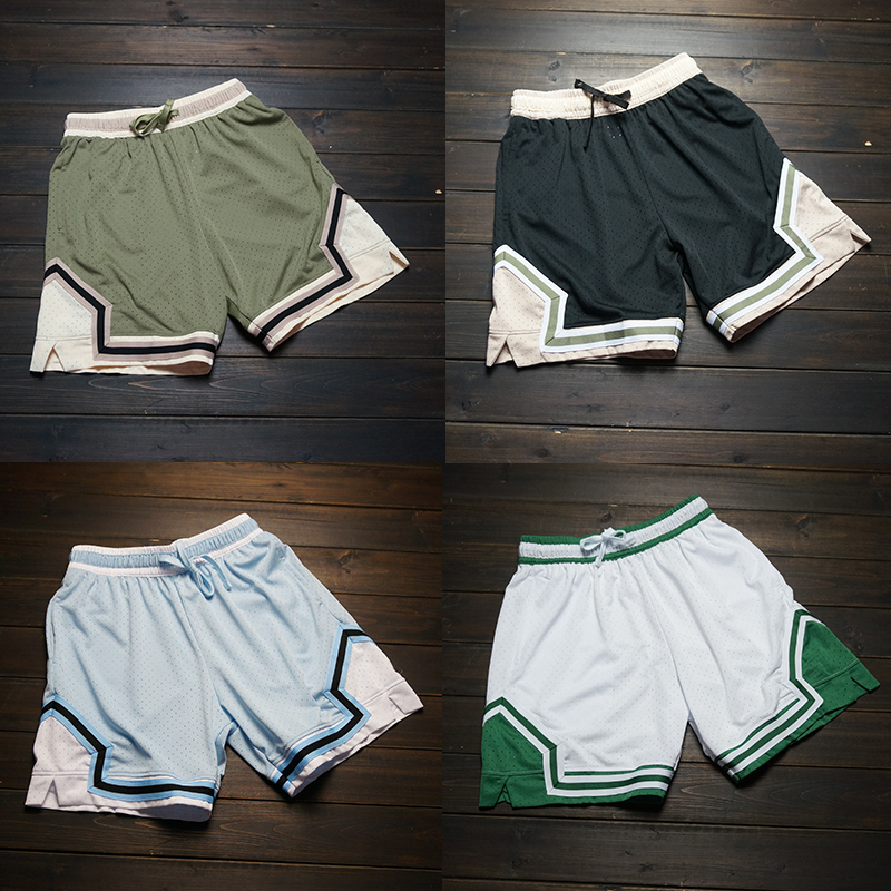 American Retro Olive Green Mesh Basketball Shorts for Men and Women, Loose, Quick-Drying, Breathable, Knee-Length 4-Point Sports Shorts