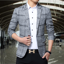 2019 new mens jacket suit mens spring and autumn Korean version of the trend handsome slim casual suit mens tide