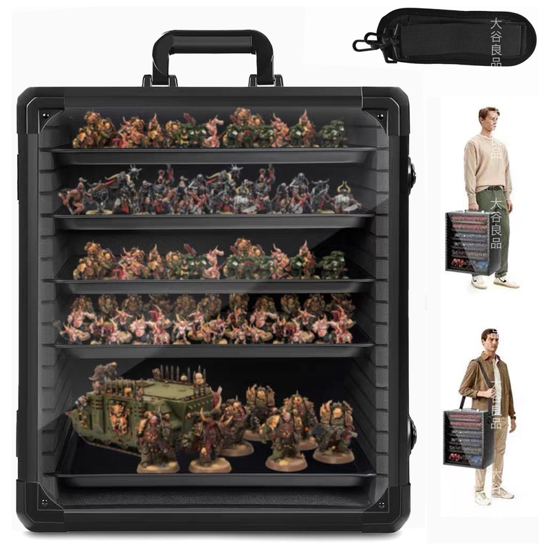 Warhammer Military Box, New Model, Portable Shoulder Bag 2-in-1, Aluminum Alloy Transport Box, Miniature Model Storage Box, Export Warhammer Military Box, New Model, Portable Shoulder Bag 2-in-1, Aluminum Alloy Transport Box, Miniature Model Storage Box, Export