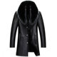 Haining Leather City Dad Men's Fur Fox Large Fur Collar Fur One-piece Genuine Jacket Plus Velvet Thickened Jacket