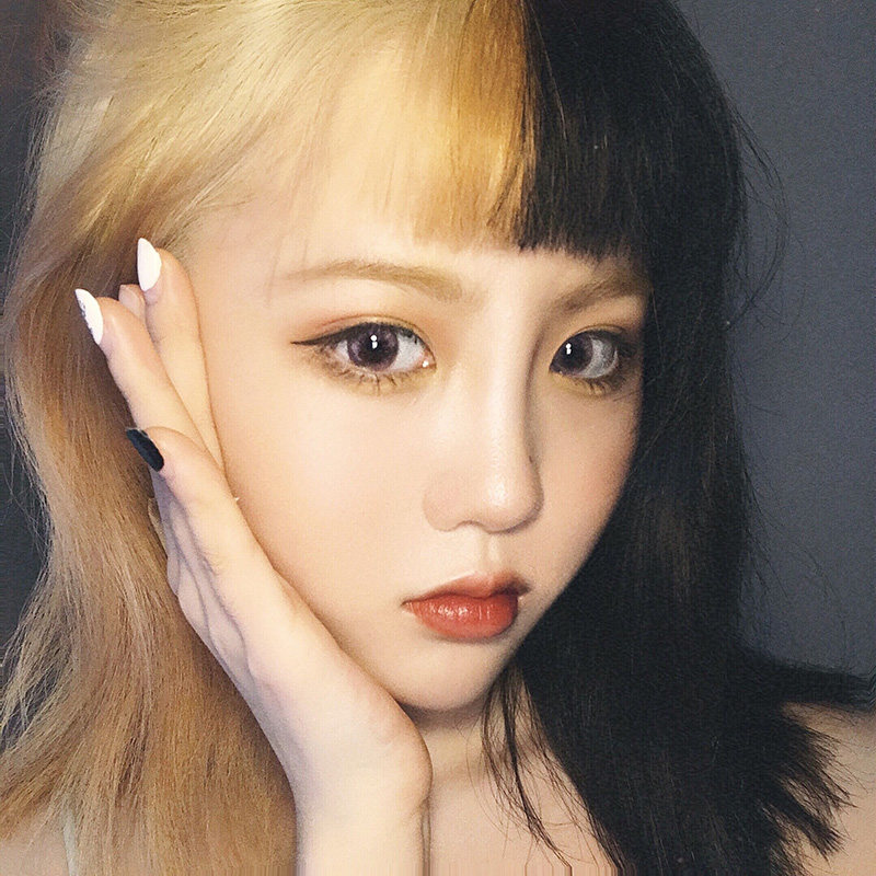 Wig woman short straight hair net red air Liuhai black yellow double spell medium long straight hair realistic natural lock bone long hair wig