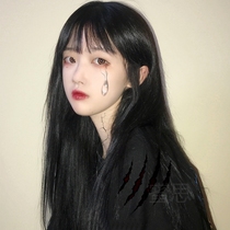 Water Dance Daily Trend Wig Women Straight Hair Air Liu Hai Black Medium Long Hair Sweet And Fluffy Realistic New Hair Cover