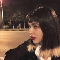 Water dance wig European and American internet red gradient color straight hair Liu Haifa with medium length hair handsome young girl matt fluffy full headgear