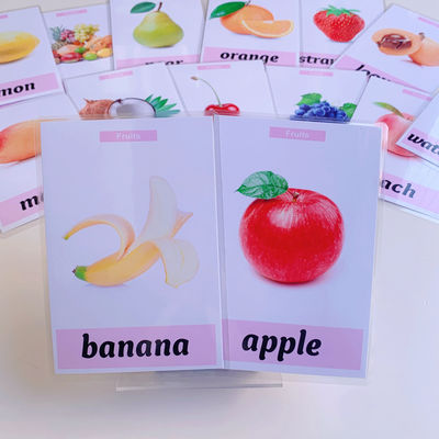 Plastic-encapsulated English flash card for fruits and vegetables, waterproof and durable, teacher's early education English word card, physical picture recognition card