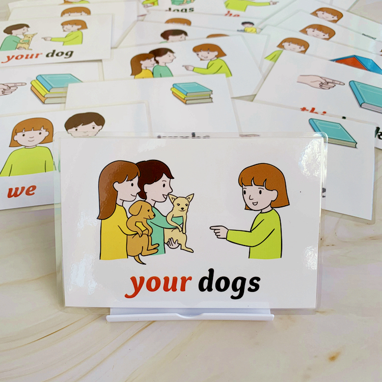 English Word Flashcard Pronoun Main Guest Card 20 Elementary School Students English Learning Flip Chart Enlightenment Teaching Aids