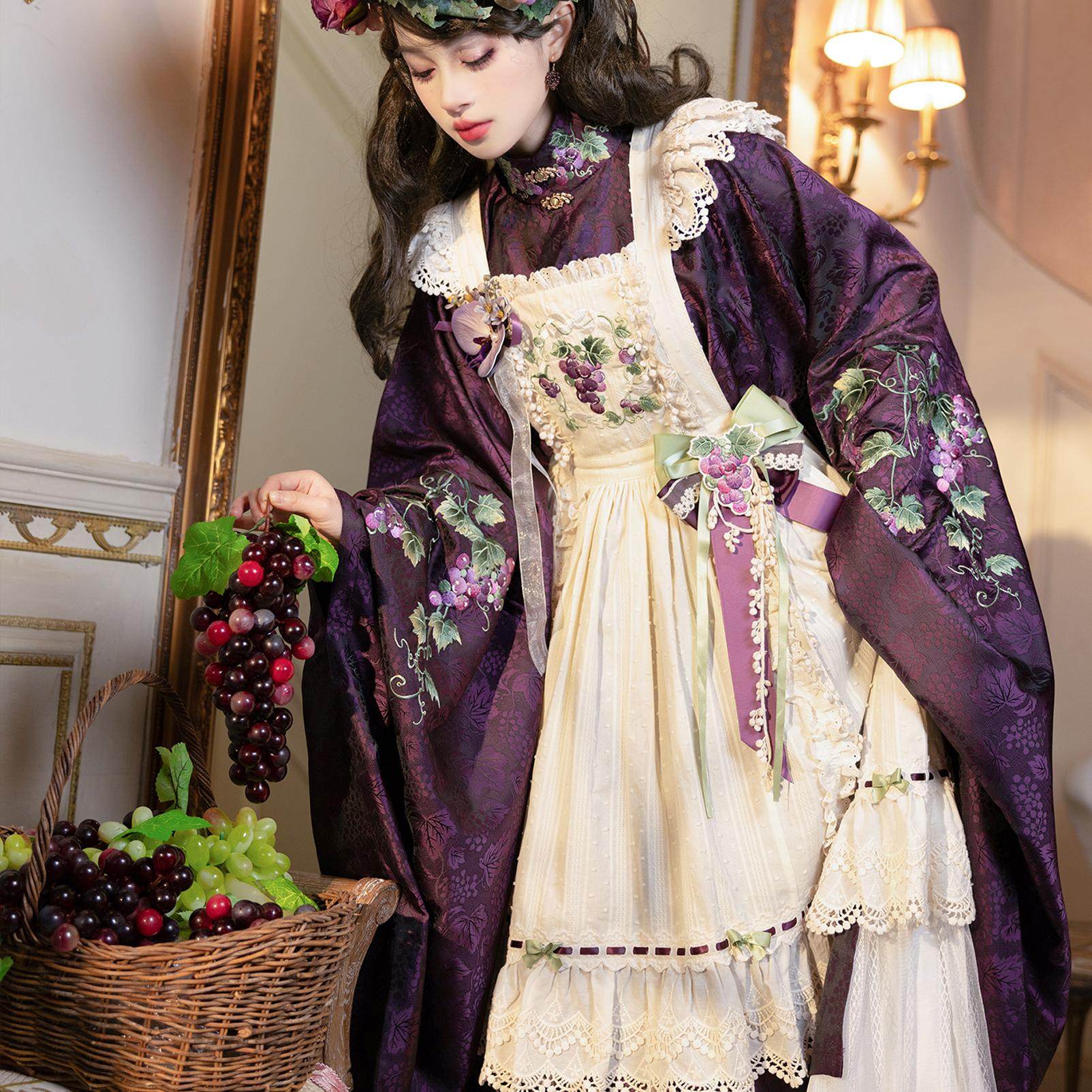 Weihua's original han dynasty! the grape garden stand-up collar long ...