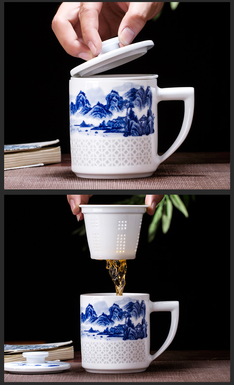 Jingdezhen ceramic cup hand - made porcelain and exquisite glaze color tea cup work under the boss business gift cup China cups