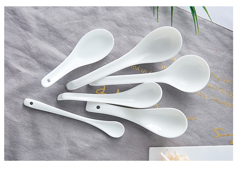 Jingdezhen fine Korean pure white ipads porcelain run son home small spoon, spoon, creative ceramic dinner spoon, spoon