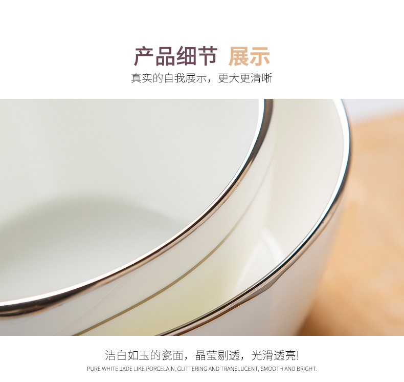 Jingdezhen ceramic bowl household contracted north European style bowl of Chinese style white ipads China up phnom penh abnormity tableware square your job