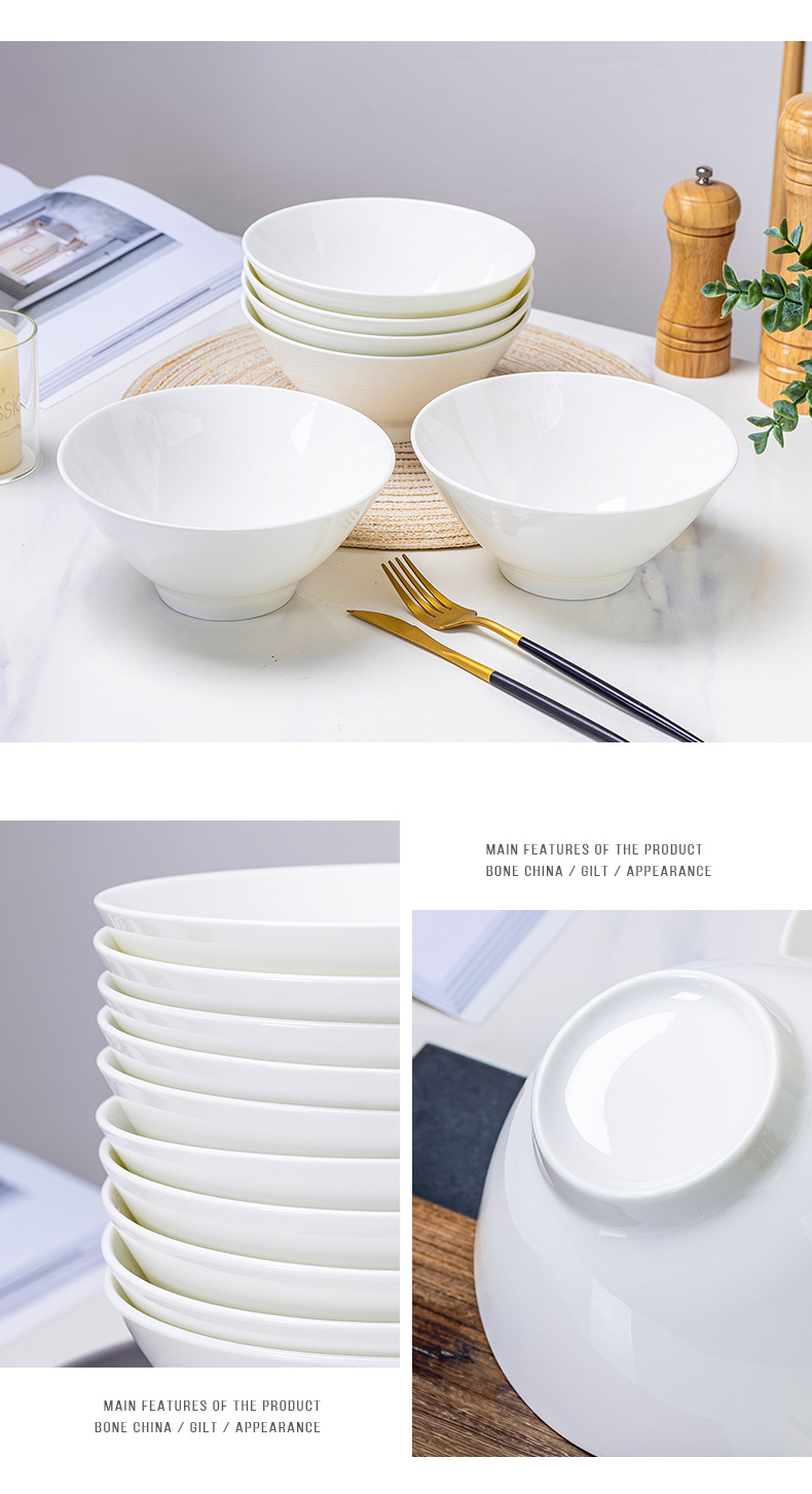 White ipads bowls of jingdezhen tableware suit hat to bowl of 7 inches household rainbow such use 5 inches ceramic bowl