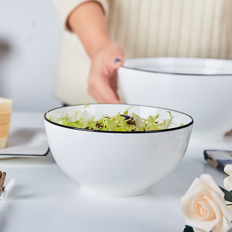 Jingdezhen ceramic tableware bowls of creative northern wind move household jobs ceramic Japanese black side small bowl of the big rainbow such use