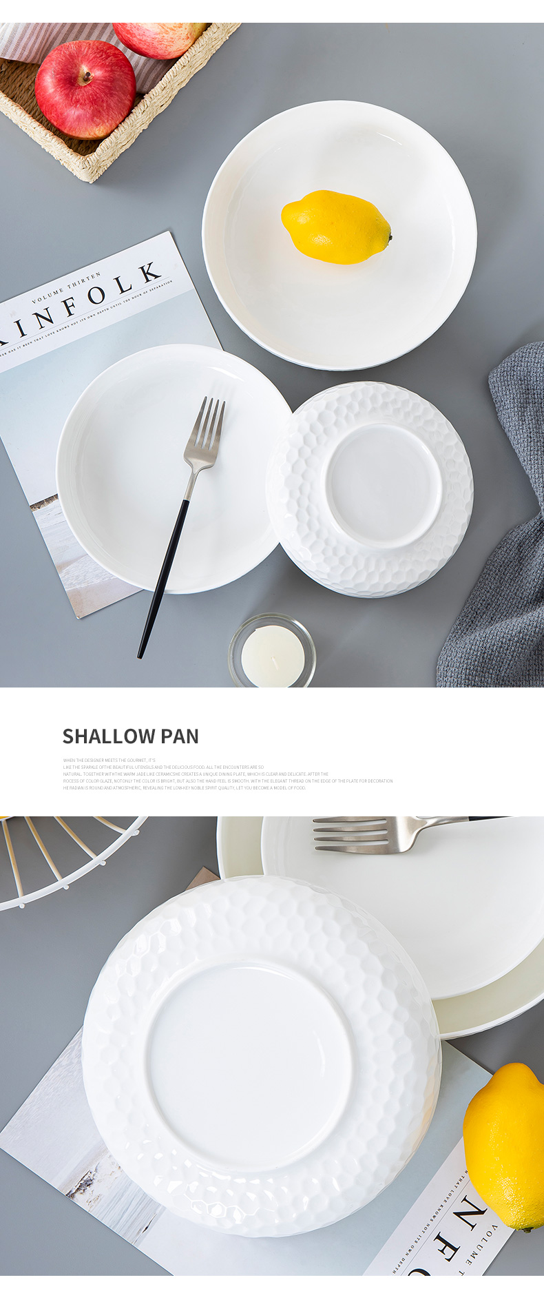 Pure white ipads porcelain plates deep expressions using son dish white ceramic plate deep dish dumplings plate white porcelain tableware household food dish