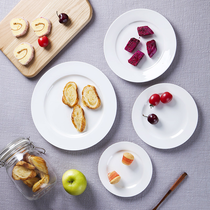 Jingdezhen pure white ipads child creative porcelain ceramic flat tray plates western food steak plate tableware