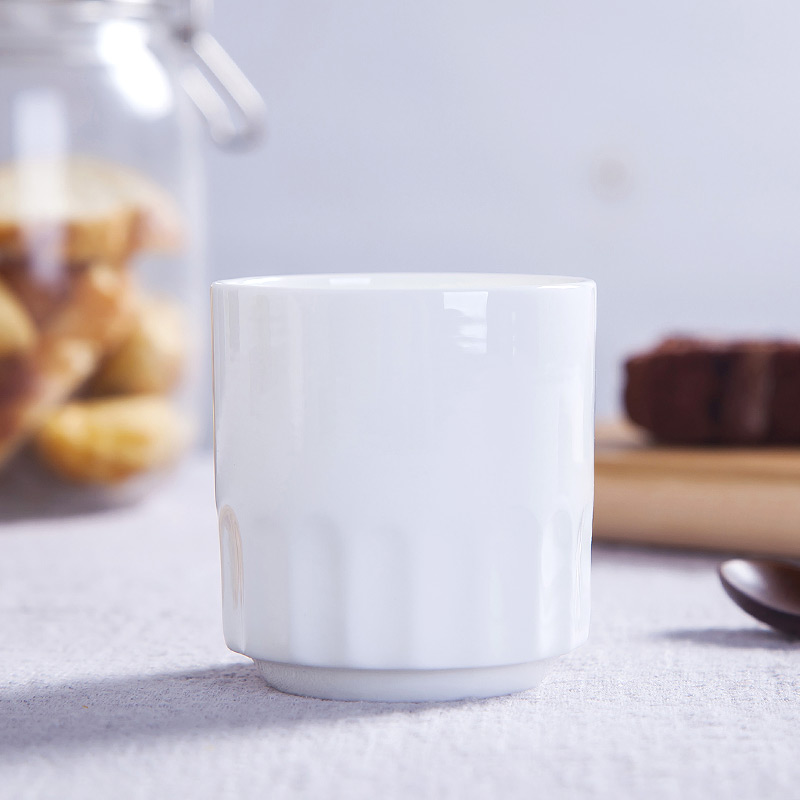 Jingdezhen ceramic tableware white glass hotel restaurant table tea cups can be printed LOGO