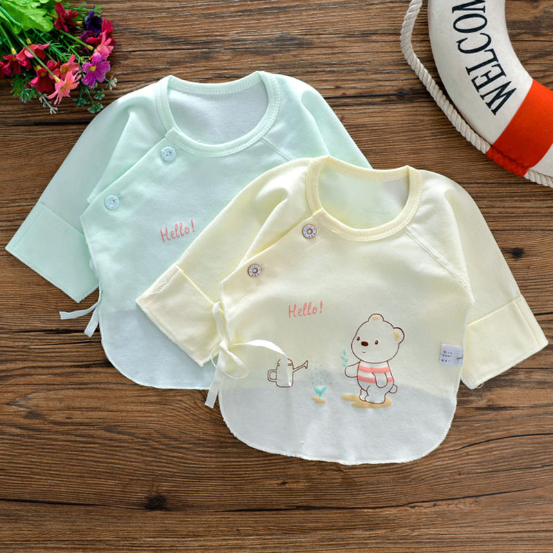 Newborn baby half-back clothes spring autumn cash in summer thin baby pure cotton blouse and monk served newborn clothes without bones