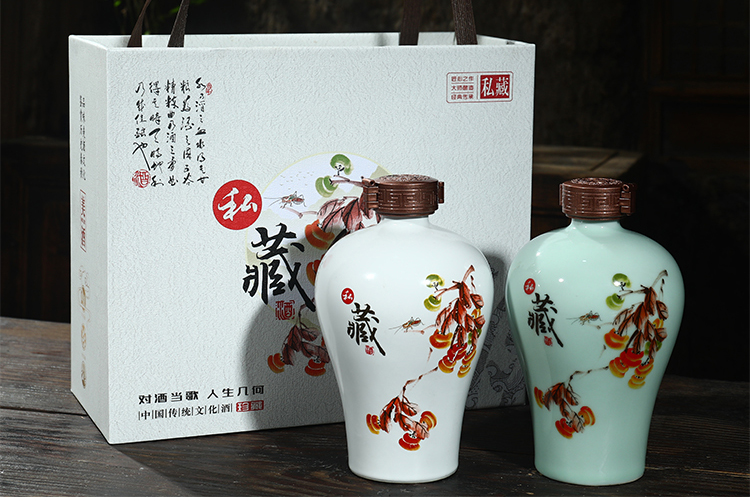 Jingdezhen ceramic bottle is empty bottle 5 jins of household seal hip jars restoring ancient ways how 2 jins 1 catty 10 jins