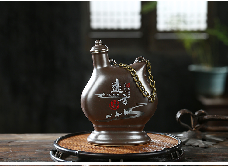 Jingdezhen ceramic bottle 1 catty gift boxes creative household hip move bottle wine liquor altar empty bottles