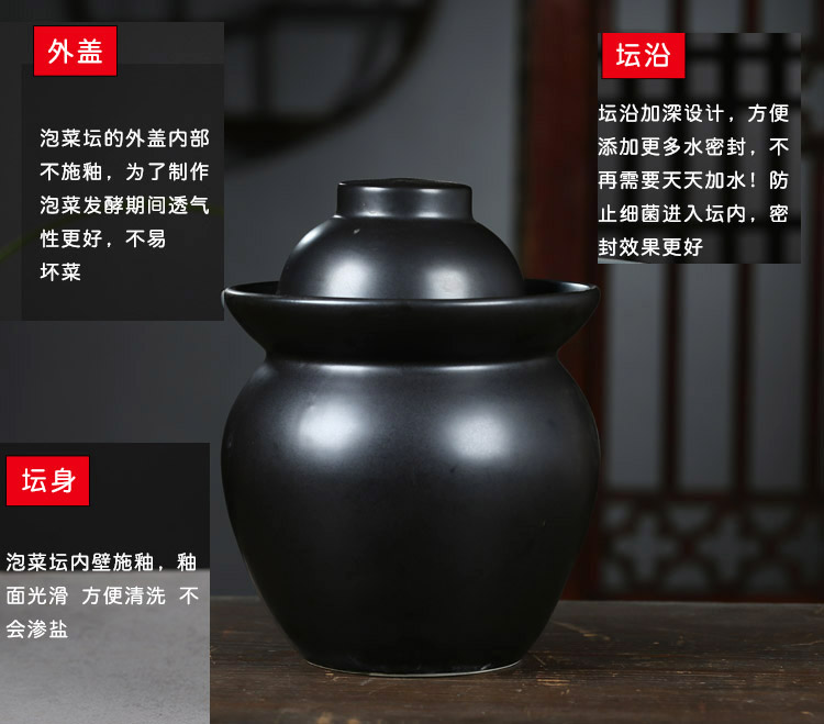 Jingdezhen ceramic double cover kimchi inferior smooth glaze household pickles cylinder seal pot salted egg wine altar bacon