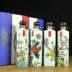 Jingdezhen chai gốm 1 kg chai rượu niêm phong bình thẳng mùa xuân và mùa hè mùa thu và hộp quà tặng đặt chai rượu ly uống rượu vang cao cấp Rượu vang