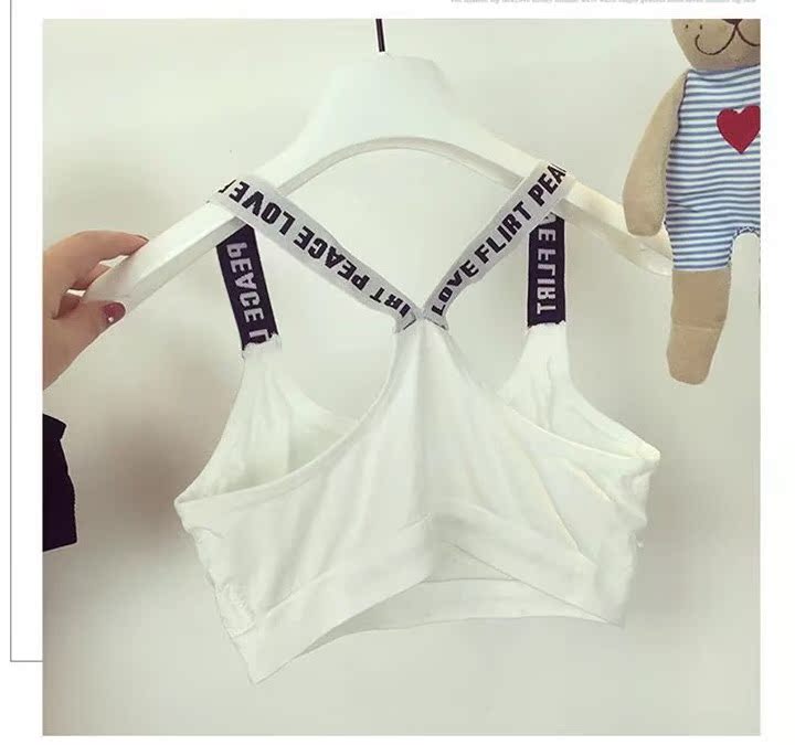 2 mảnh không có vòng thép chữ sling vest thể thao hàng đầu nữ sinh làm đẹp trở lại đồ lót tập hợp áo ngực quấn ngực áo ngực không dây