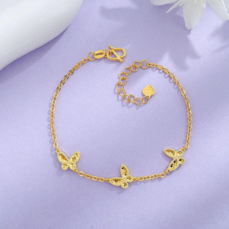 999 Pure Gold Solid Gold Adjustable Butterfly Bracelet with Dancing Butterfly and Fish Scale Design, Gift for Wife, Girlfriend, or Significant Other 999 Pure Gold Solid Gold Adjustable Butterfly Bracelet with Dancing Butterfly and Fish Scale Design, Gift for Wife, Girlfriend, or Significant Other