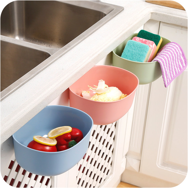 Kitchen cabinet door-mounted large trash bin household creative European style fashion-free plastic container box