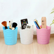 Round Table Containing Box Fashion Minima Remote Control Plastic Debris Finishing Box Makeup Brush Containing Box Pen Holder