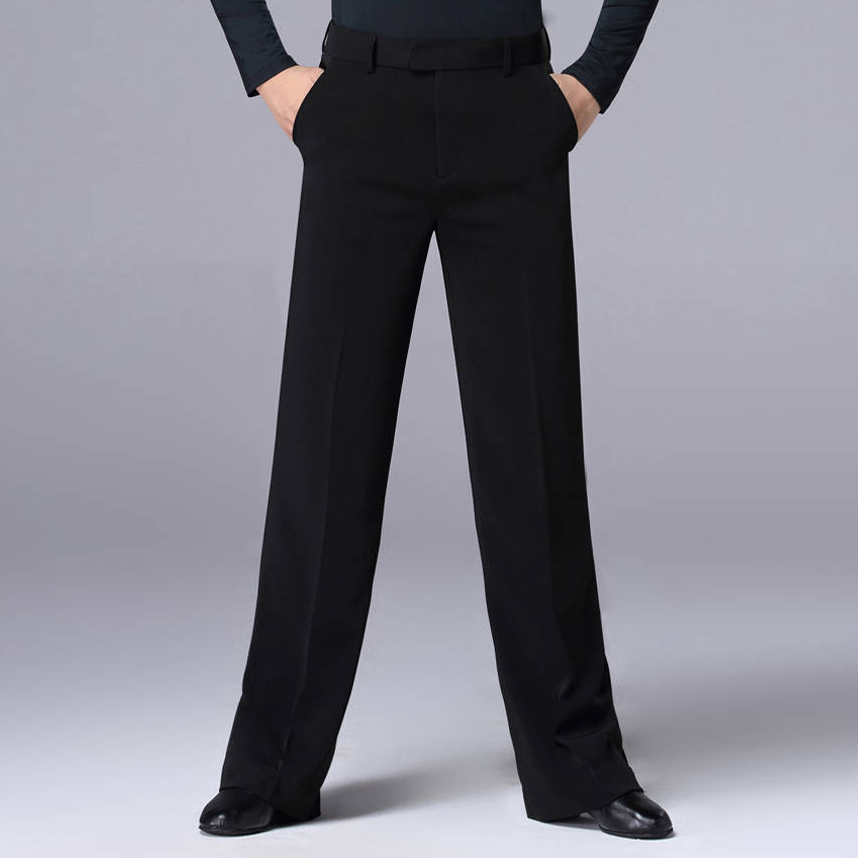 Loose Men's Latin Pants Modern Dance Wide Leg Pants National Standard Dance Straight Dance Pants Black Children's Adult Exercise Pants