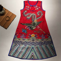  Cloud decoration totem original design ethnic style womens dress embroidery color phoenix sleeveless round neck temperament midi skirt